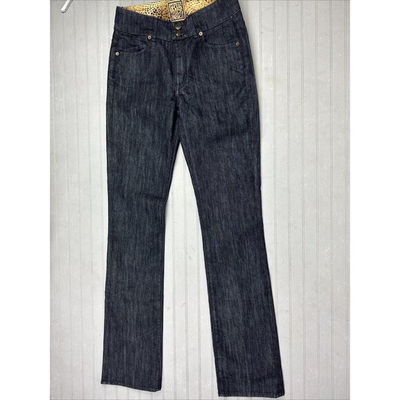 Rich & Skinny Size 29 Womens JeansMid Rise Straight Dark Wash Stretch - Picture 1 of 5